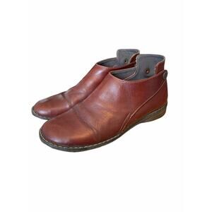 39 Gaoma Women's Ankle Boots Leather Shoe Snap Brown